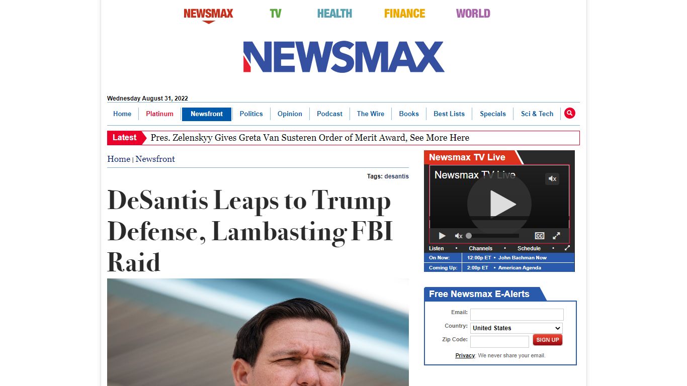 DeSantis Leaps to Trump Defense, Lambasting FBI Raid